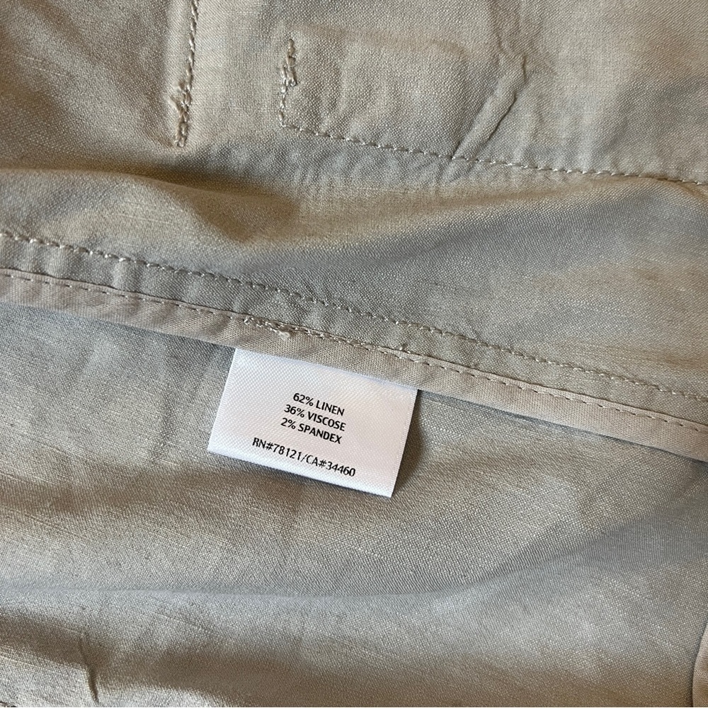 Eileen Fisher Linen Viscose Stretch Open Front Blazer Gray Small - Picture 5 of 5